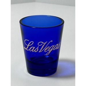 Las Vegas beautiful cobalt‎ blue souvenir shot glass